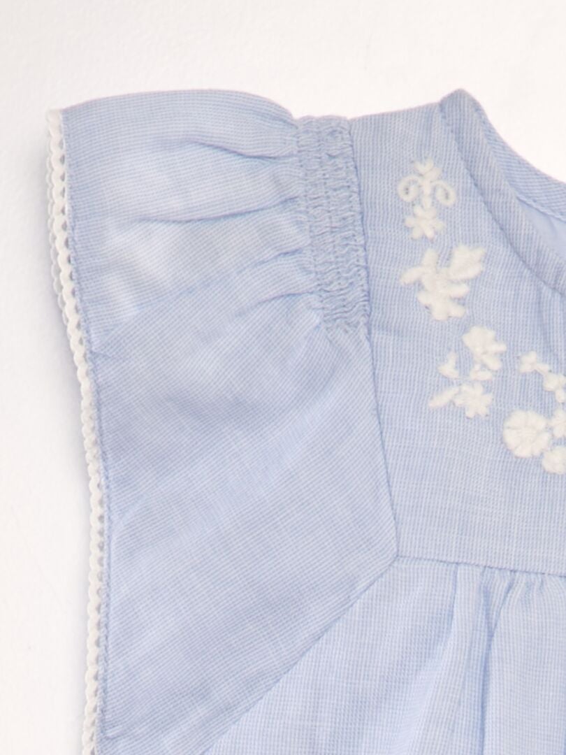 Blouse van katoenen voile - BLAUW