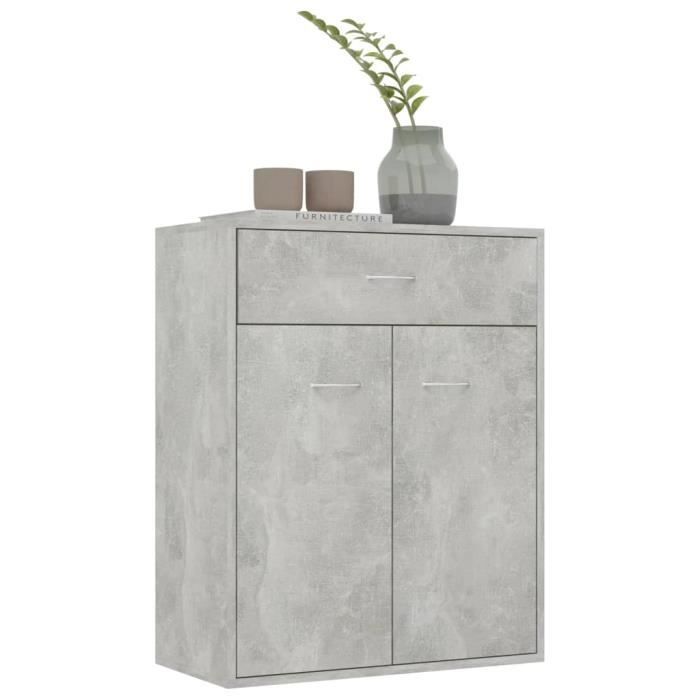 Aparador/Cómoda/Mueble de almacenamiento - Gris hormigón - 60 x 30 x 75 cm