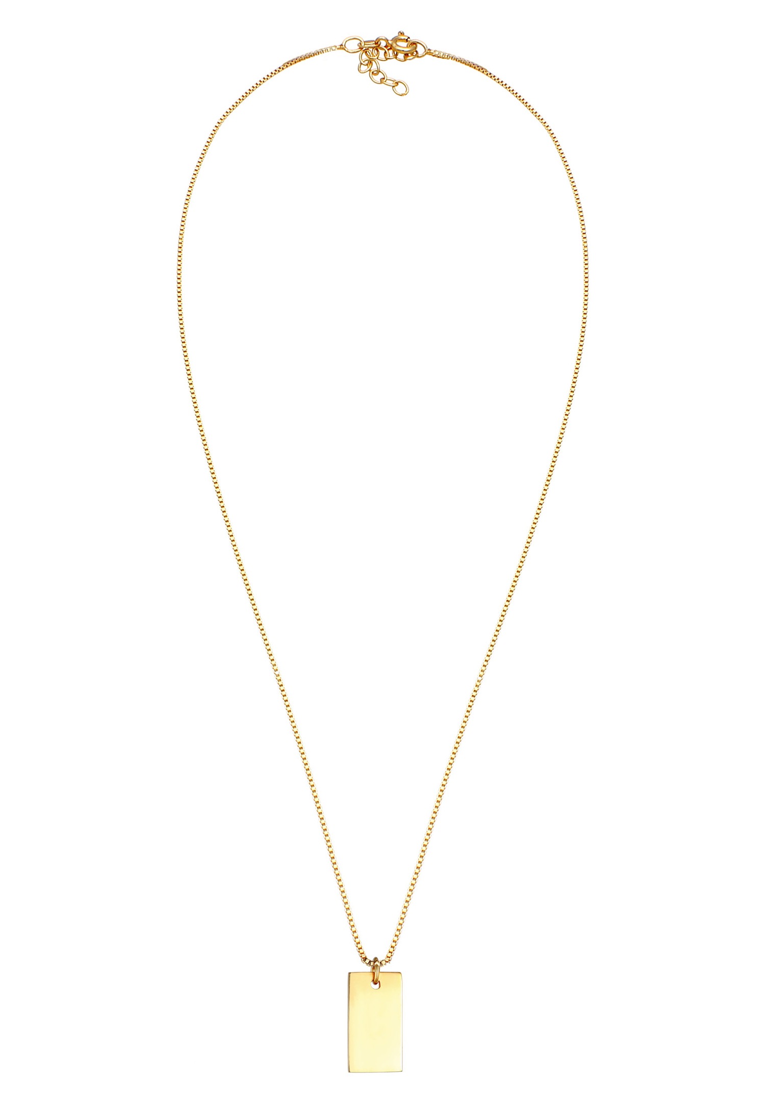 Elli Rectangle Pendentif Géo Basic Minimal Collier Femme - (925/1000) Argent