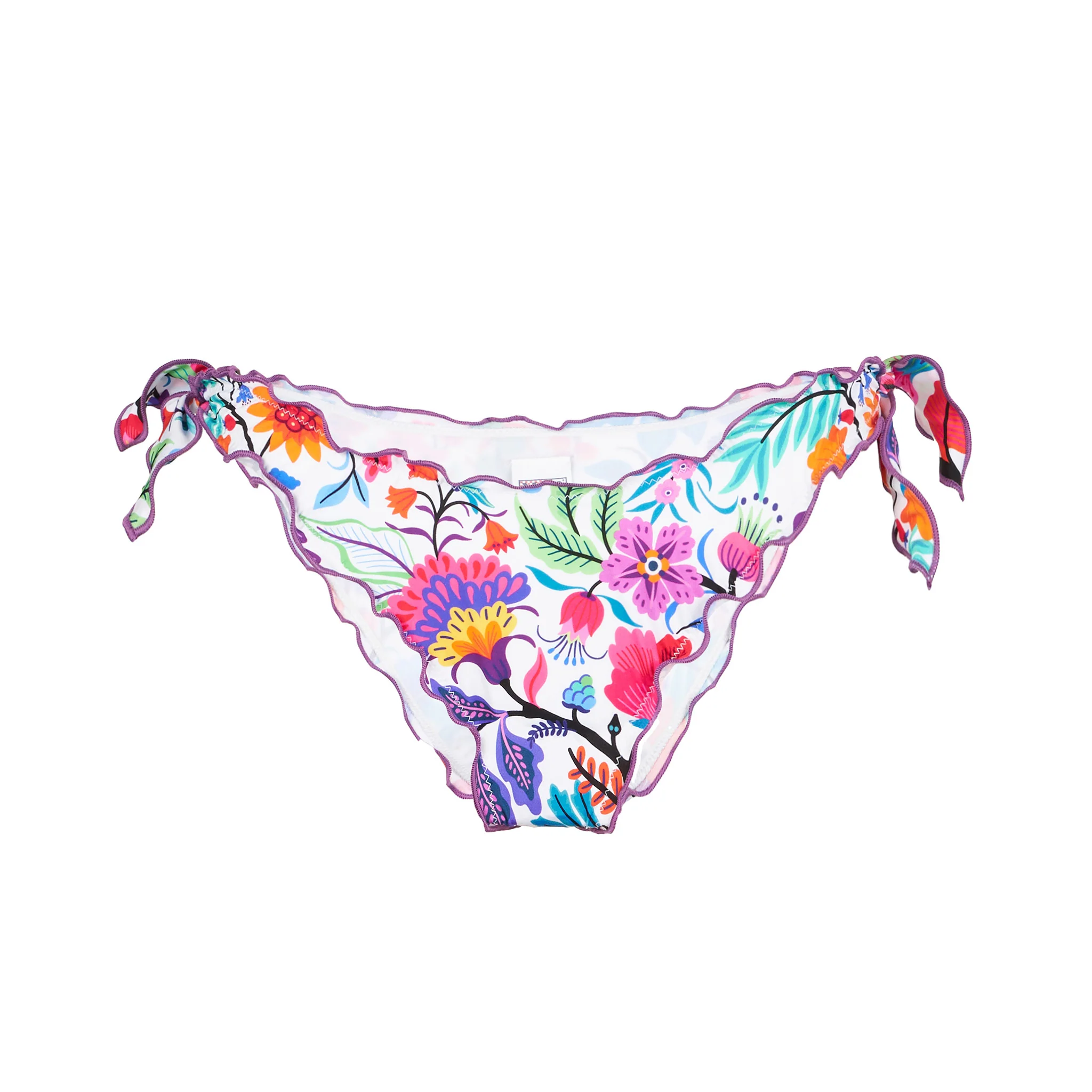 Damen-Badehose mit Rüschen und Blumenmuster