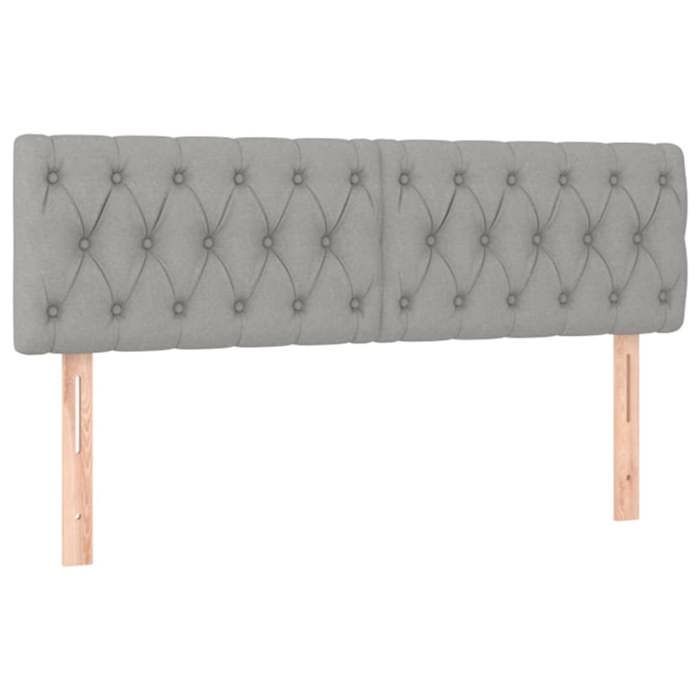 vidaXL 2x Têtes de Lit Meubles de Chambre à Coucher Accessoires de Lit Simple Têtes de Cadre de Lit Intérieur Gris Clair 346354
