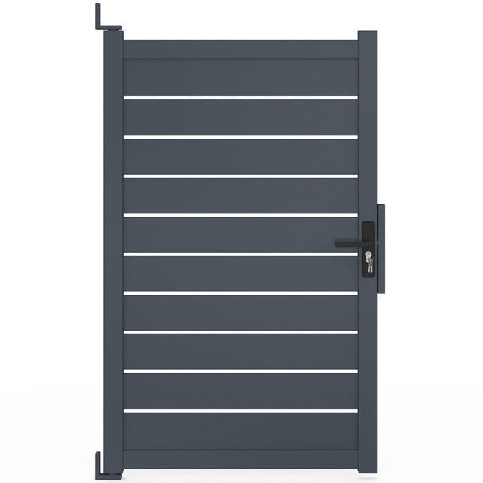 Portillon 100x160 cm en aluminium ajouré gris anthracite