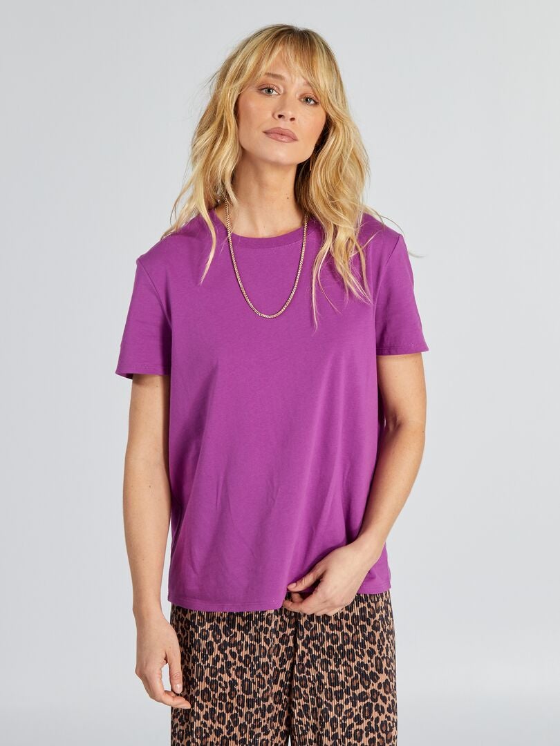 Camiseta de malha lisa - Roxa
