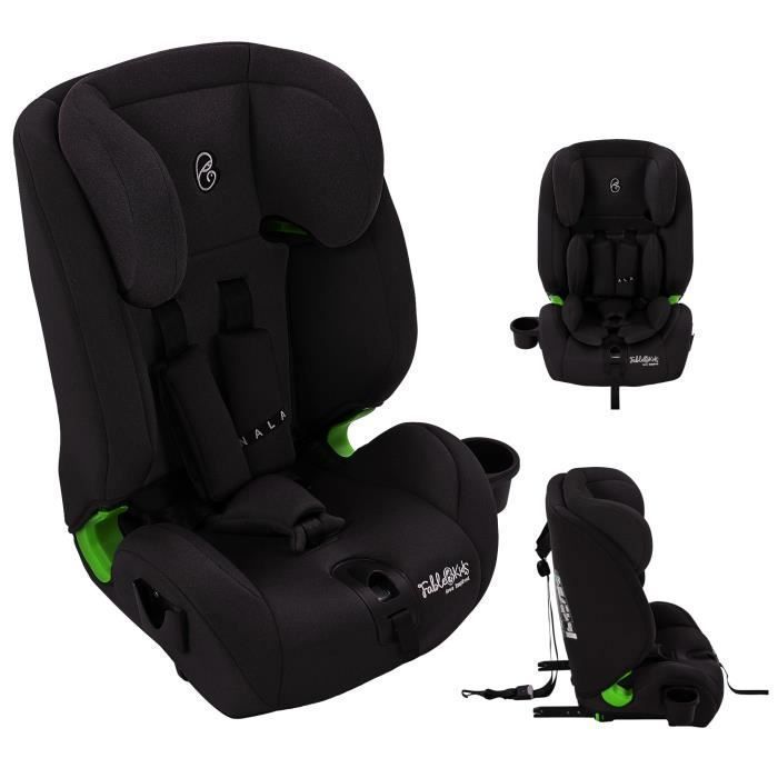 Seggiolino auto per bambini FableKids con Isofix | Seggiolino auto | Gruppo 1/2/3 9-36 kg | Poggiatesta regolabile in 8 posizioni | Nero