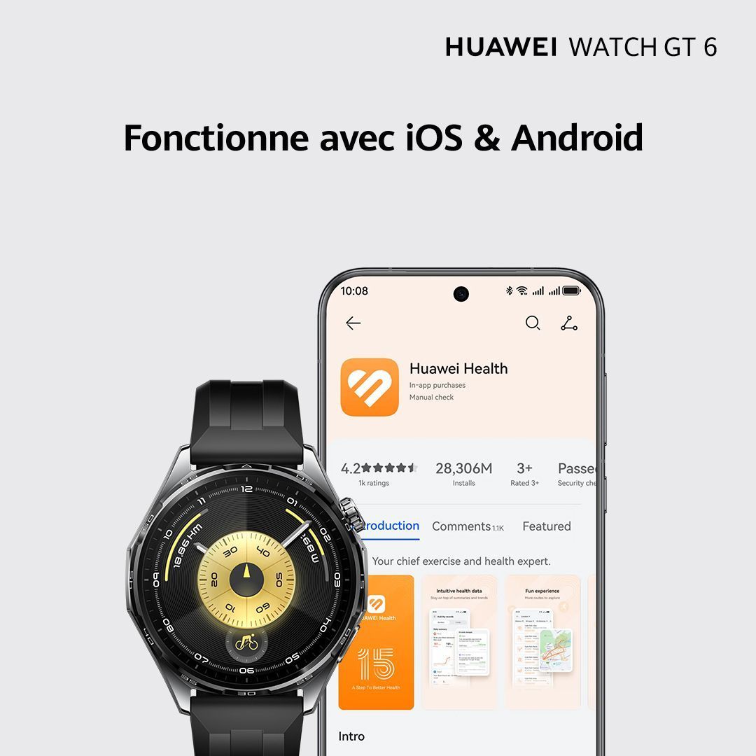 Smartwatch - HUAWEI - Watch GT6 - 46 mm - Zwart