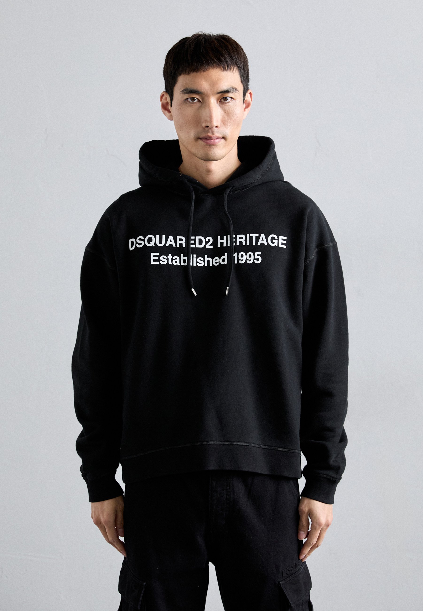 Felpa con cappuccio Dsquared2 RELAXED FIT - nera