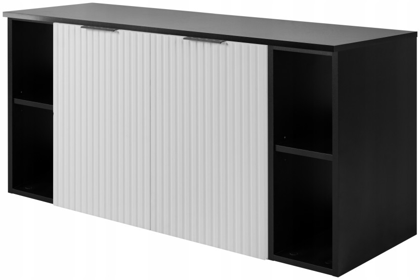 Zestaw łazienkowy szafka 120 cm biały czarny