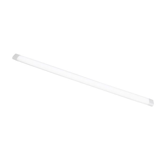 Paquete de 10 luminarias LED de 120 cm, 36 W, 4500 lm, luz blanca fría de 6000 K, carcasa blanca, difusor mate antirreflectante.
