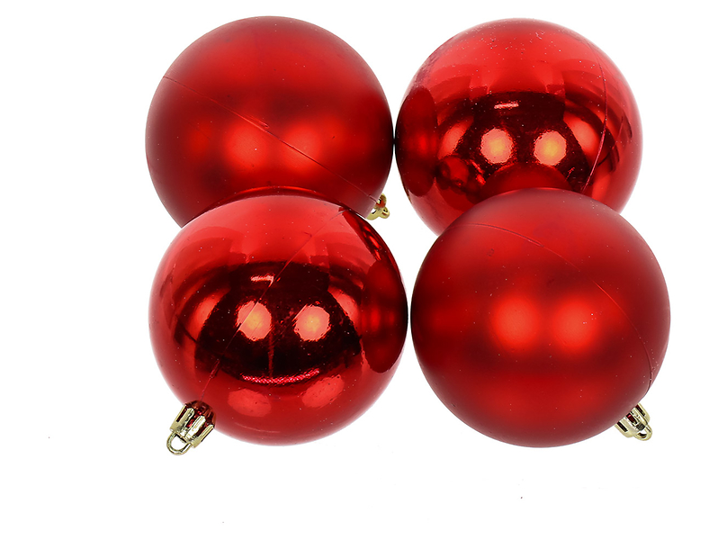 Bombki choinkowe plastikowe 4 szt. czerwone