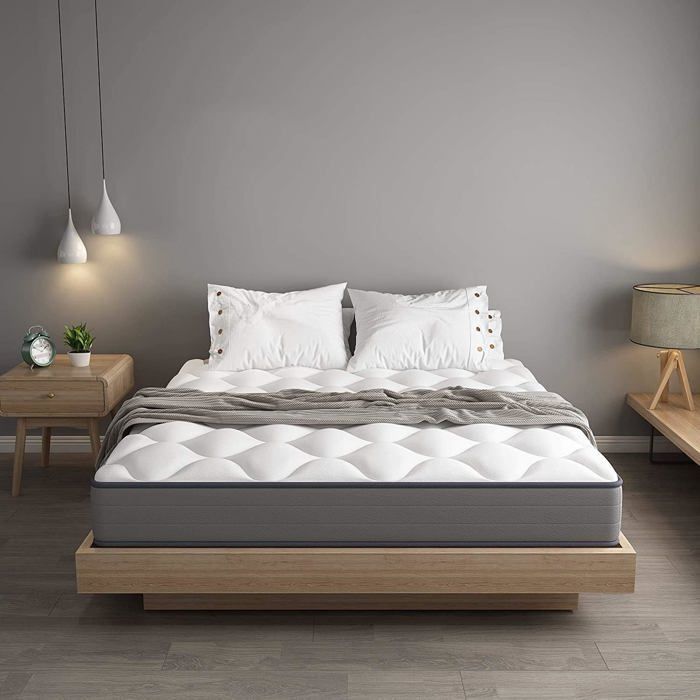 Matratze 140 x 200 cm, DEWINNER 20 cm dicke Federkernmatratze, 7 ergonomische Zonen, optimale Unterstützung, Komfort