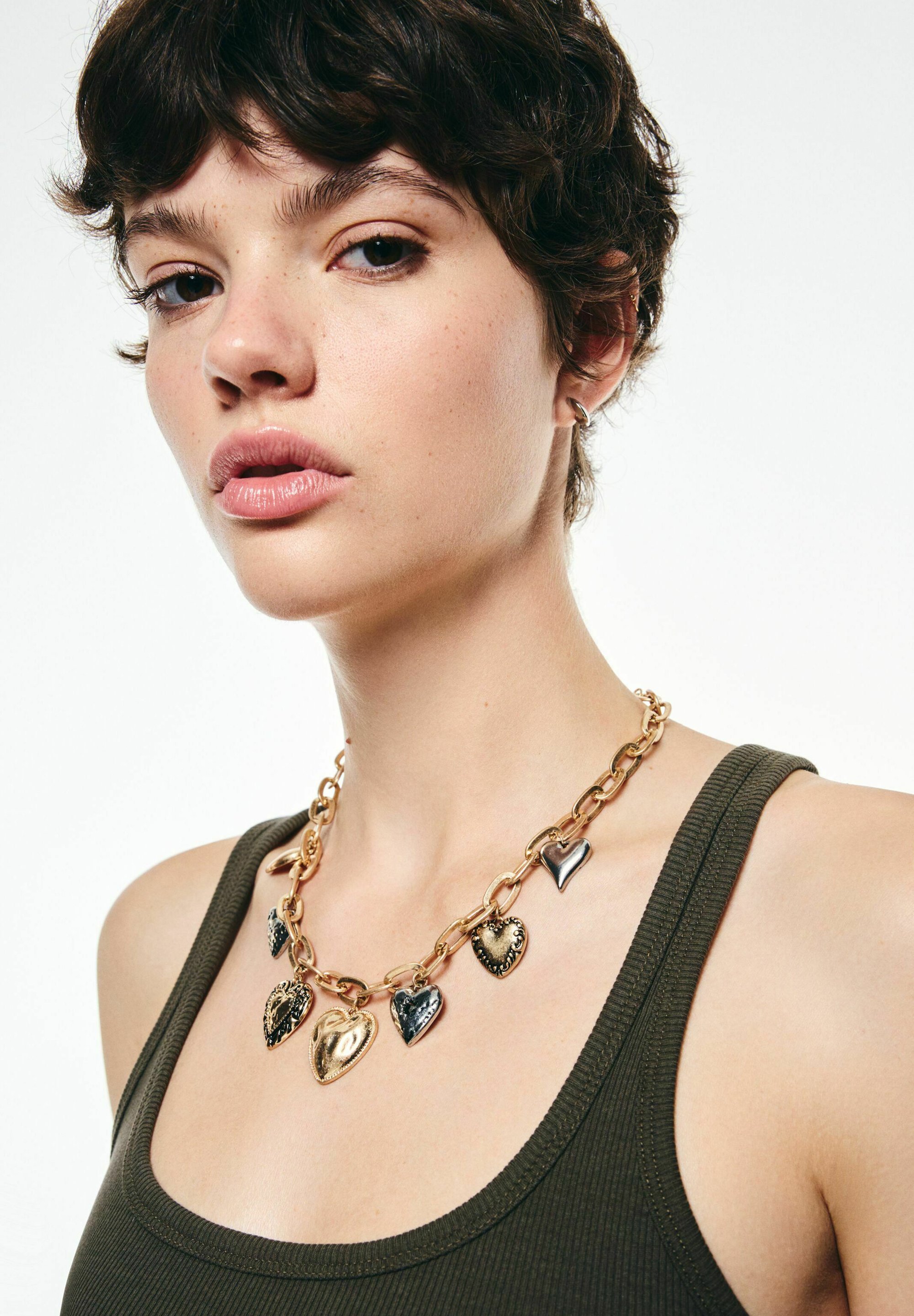 Bershka MULTI-STRAND - Náhrdelník - gold-coloured
