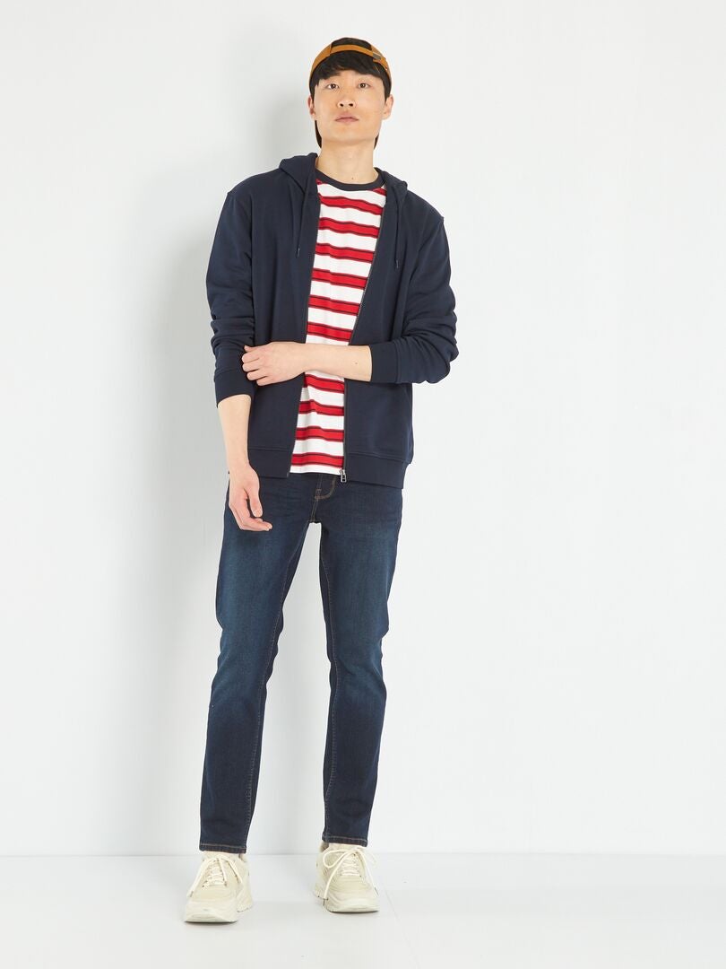 Hoodie met rits - BLAUW