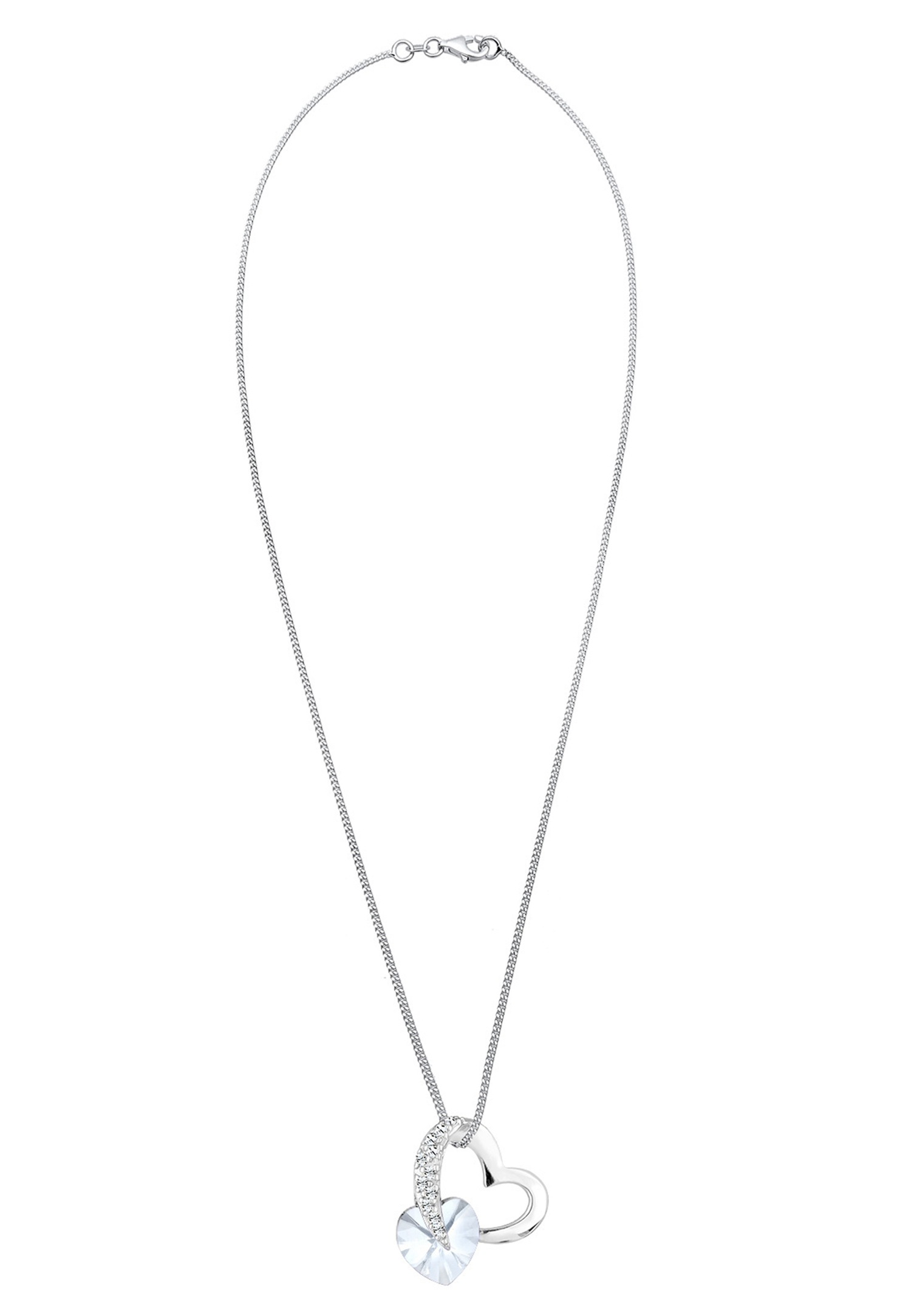 Elli Femme Coeur Glamoureux avec Cristal en Argent Sterling 925