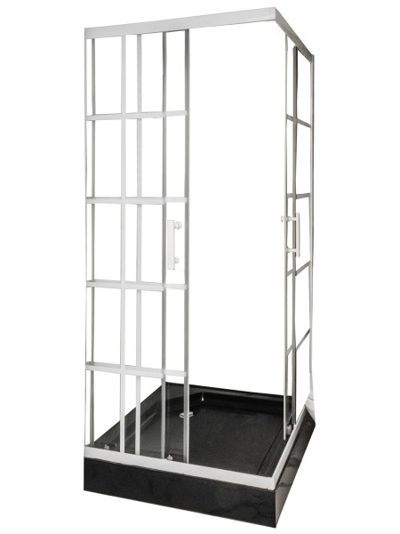 Kabina prysznicowa 80x80 biała LOFT czarny brodzik 13cm
