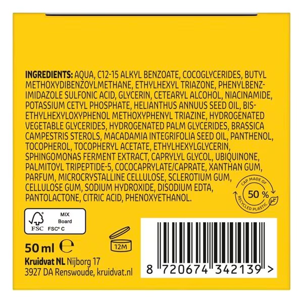 „Kruidvat Smooth Q10 + Niacinamidas SPF30“ dieninis kremas<br>50ml – visiems odos tipams