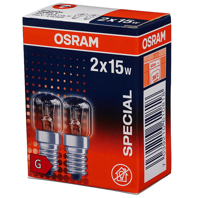 Osram ugnslampa 15w 2-pack e14