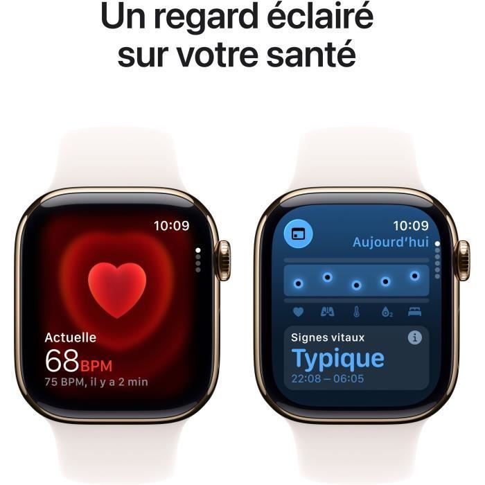 Apple Watch Series 11 GPS + Cellular - 42mm - Gold Titanium Case - Light Blush Sport Band - S/M
