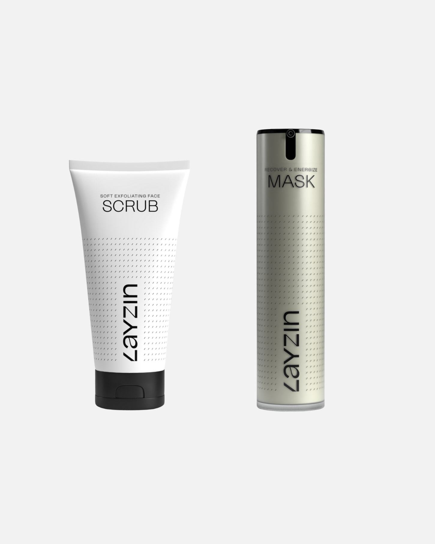 LAYZIN Upokojujúca pleťová kúra 1 hodina Jemná exfoliácia + Regeneračná a energizujúca maska - 1 kus