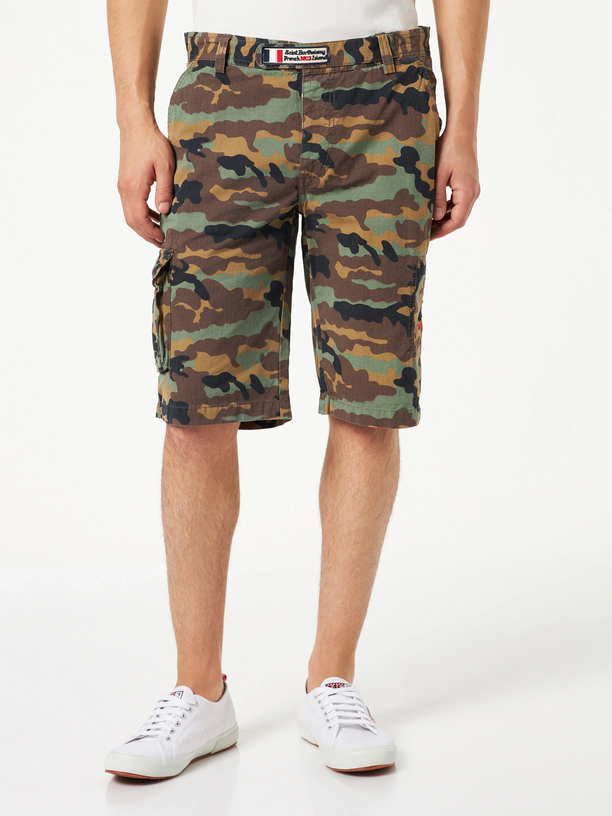 Camouflage cargo bermudashorts voor heren met zakken