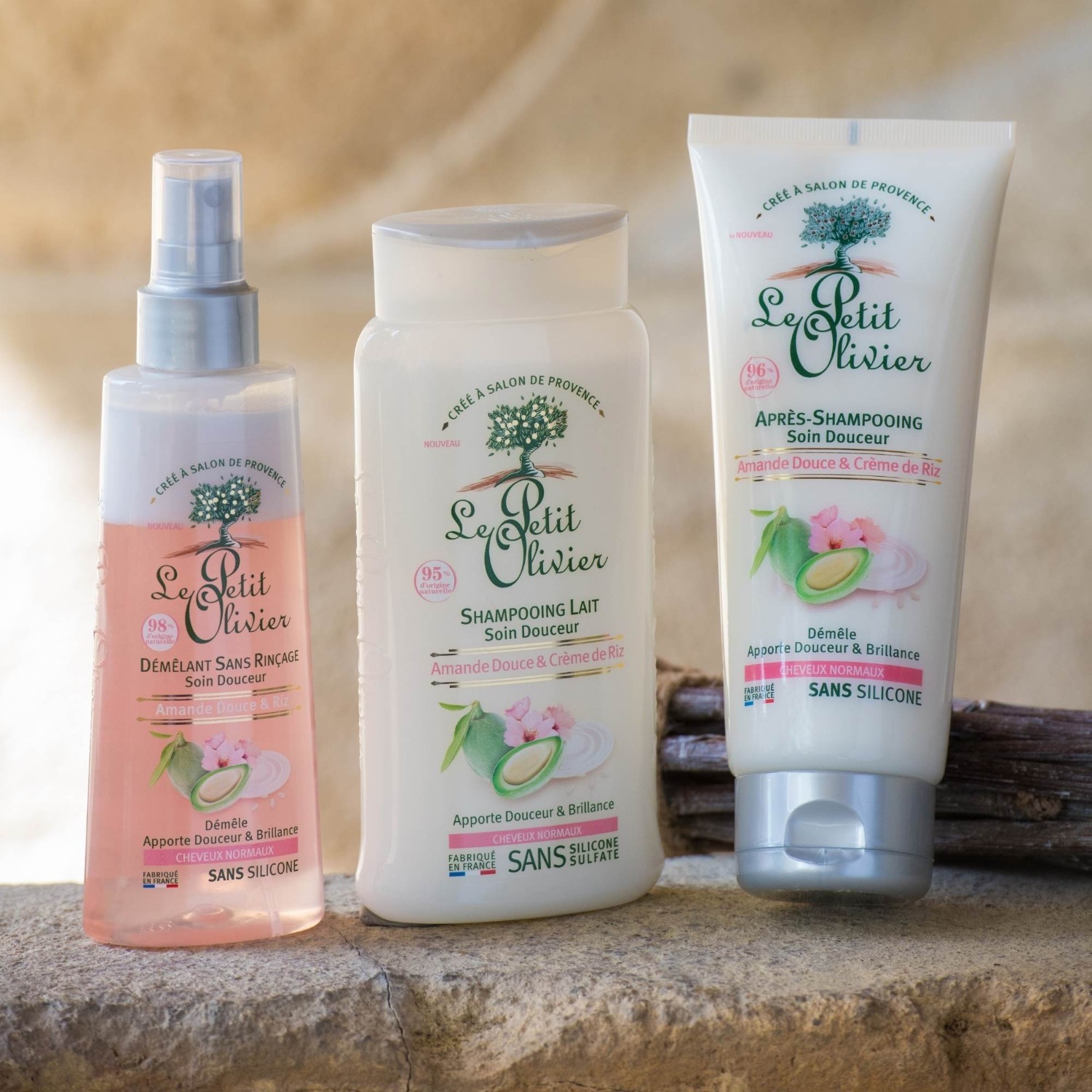Le Petit Olivier Après-Shampooing Soin Douceur Amande Douce & Crème de Riz