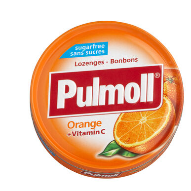 Pulmoll Bonbons Sukkerfrie Appelsin Vitamin C Beroligende Halspastiller Appelsin 45g 45g