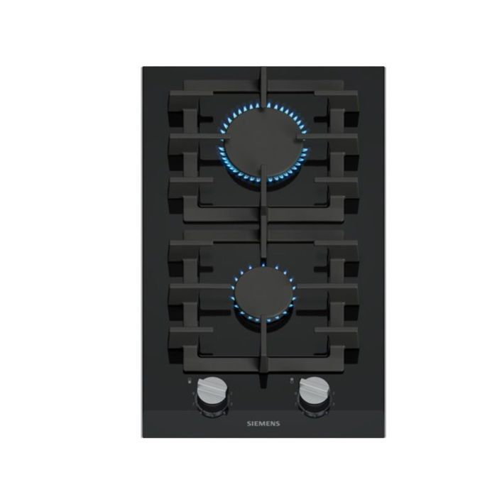 Placa de gas Siemens Domino de 30 cm con 2 quemadores, color negro - ER3A6BI40