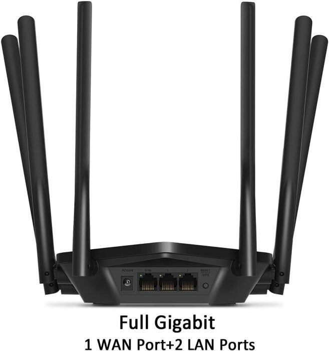 AC1900Mbps Dual-Band WiFi Router - MERCUSYS MR50G - 6 External Antennas - 2 Gigabit LAN Ports + 1 Gigabit WAN Port