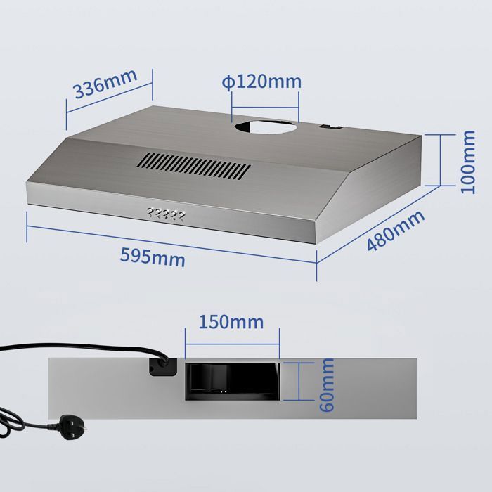 FIREGAS 60cm Canopy Cooker Hood - Extraction and Recirculation - Brushless Motor - Energy Class A