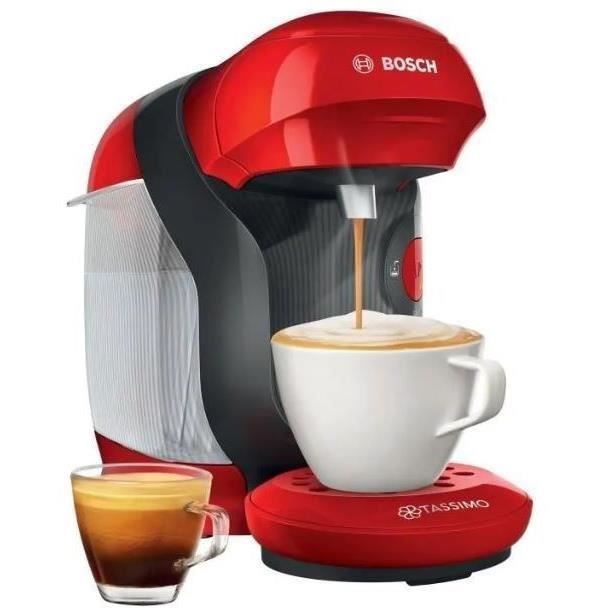 Máquina multibebidas BOSCH TAS1103 Tassimo, roja - Presión de 3,3 bares - Capacidad del depósito de agua: 0,7 l