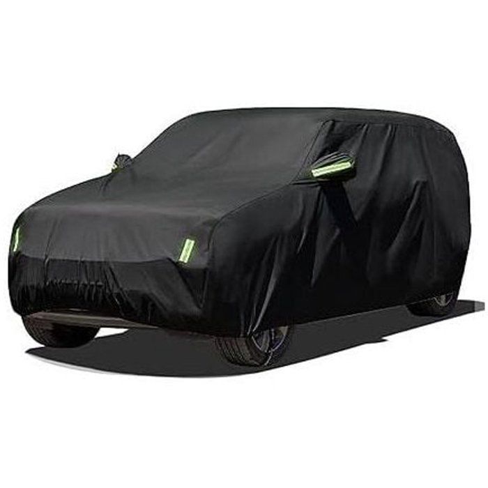 Housse de voiture imperméable pour SUV 480 x 175 x 150 cm - Housse de voiture extérieure noire - Protection contre la neige, le