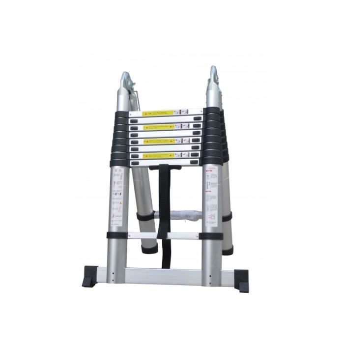 5.60m multi-function telescopic aluminum ladder, 18 rungs