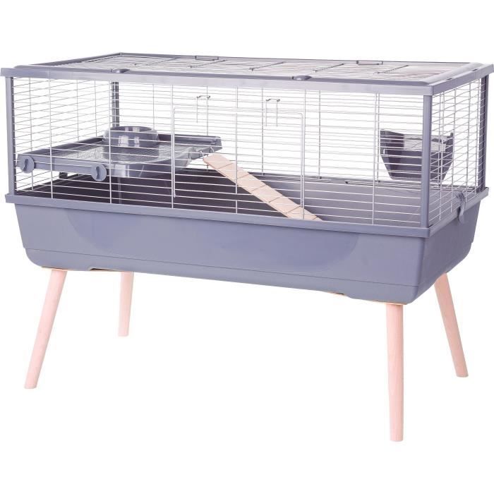 Jaula elevada de alambre ZOLUX para cobayas, Neolife - 99 x 54 x 79 cm - Gris