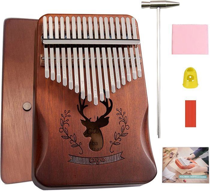 Korkealaatuinen 17-koskettiminen Kalimba-peukalopiano lapsille, aikuisille ja aloittelijoille - musiikillinen lahja