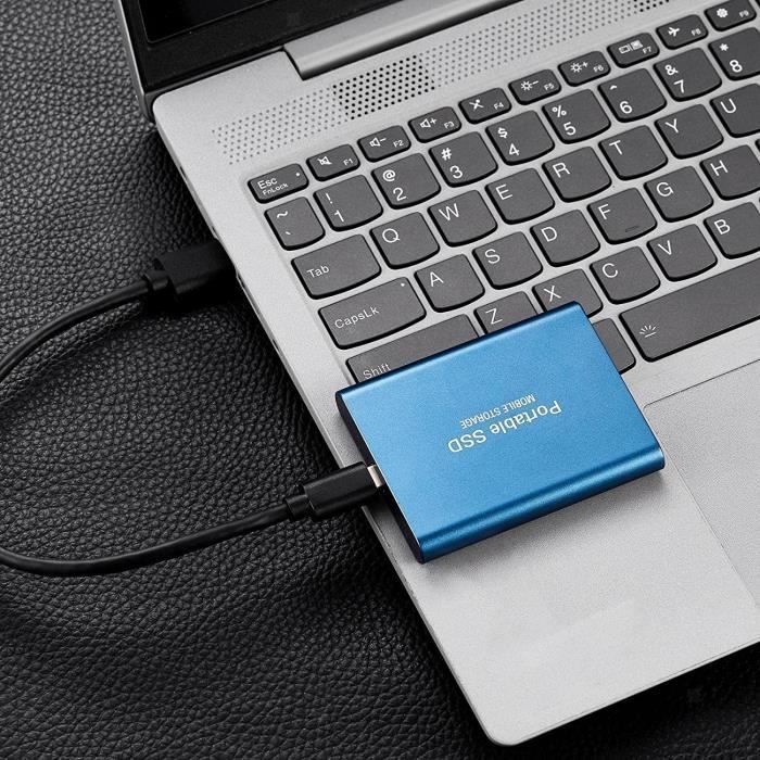 8 TB Mini-Festplatte (SSD), tragbar, blau, USB-C, mit schwarzer Stofftasche