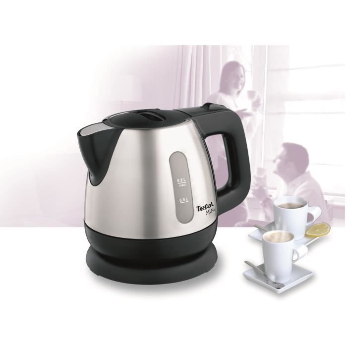 Hervidor eléctrico TEFAL, 0,8 L, 2200 W, base giratoria, fácil apertura, luz indicadora, apagado automático BI812510