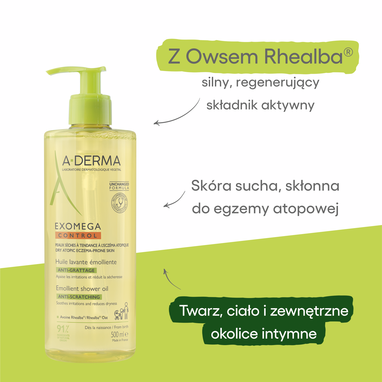 Preparação para banho A-Derma 500ml Exomega