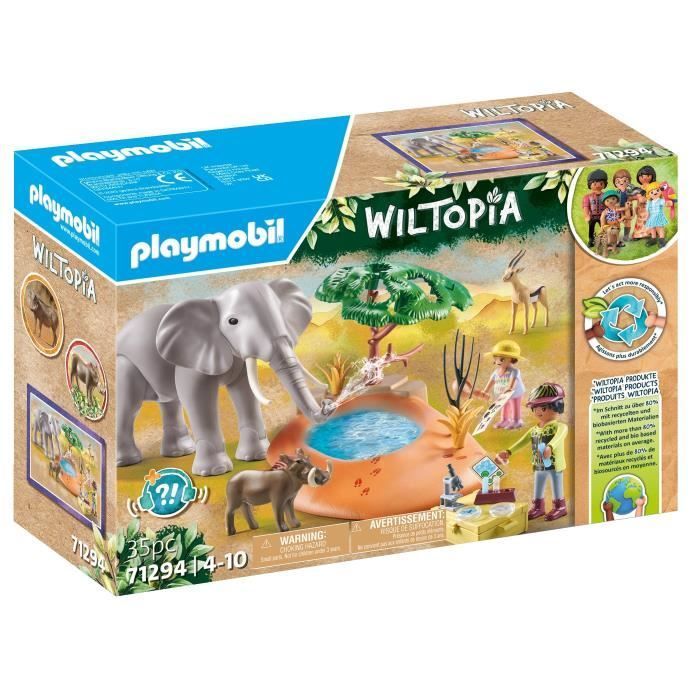 PLAYMOBIL 71294 Ontdekkers met savannedieren, Wiltopia, met 1 olifant en andere dieren, geschikt voor kinderen vanaf 4 jaar.