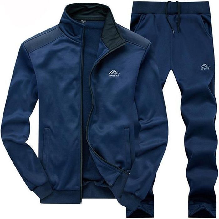 Conjunto de chándal para hombre FUNMOON (chaqueta + pantalón), sudadera lisa y top.