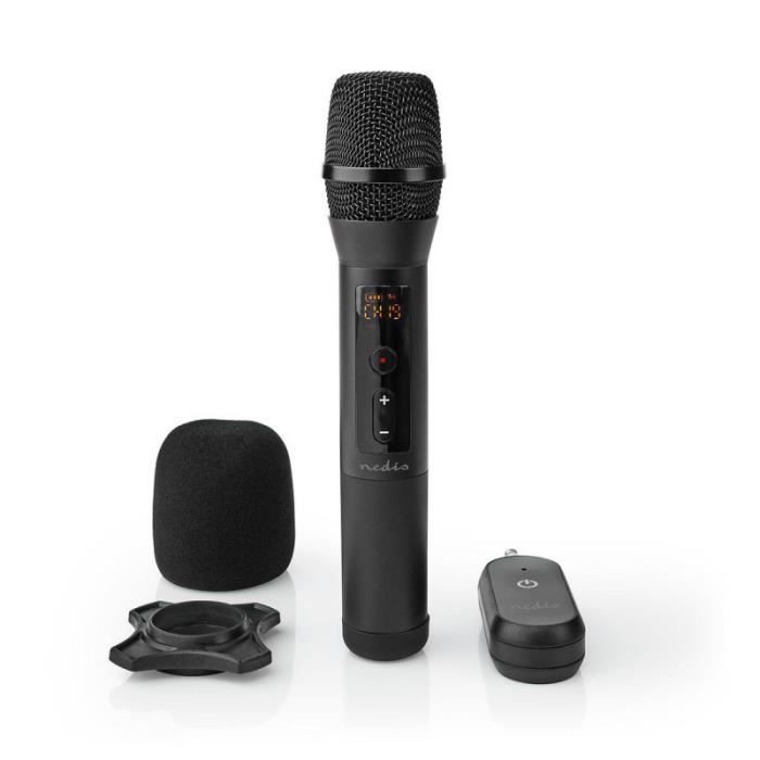 Microphone sans fil - NEDIS - 20 Canaux - 6,35 mm - Réponse en fréquence 70 Hz - Dynamique