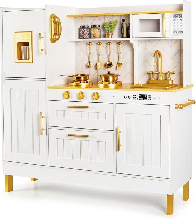 Gold - A Magnificent Children's Kitchen with Sound and Light Effects, Realistic Accessories, and Creative Play!