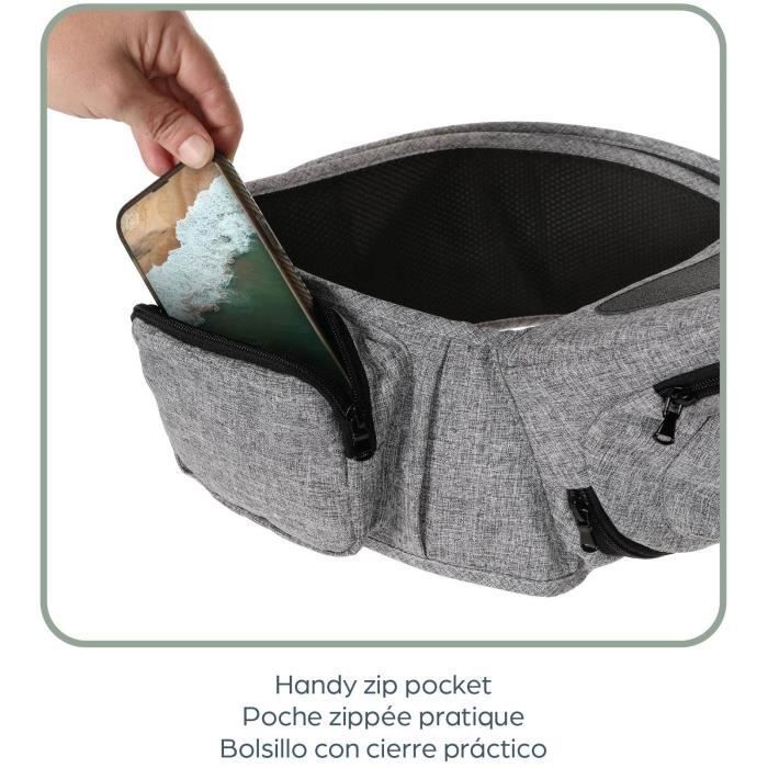 Marsupio - Seduta sul fianco - DREAMBABY - Up & Go - Grigio