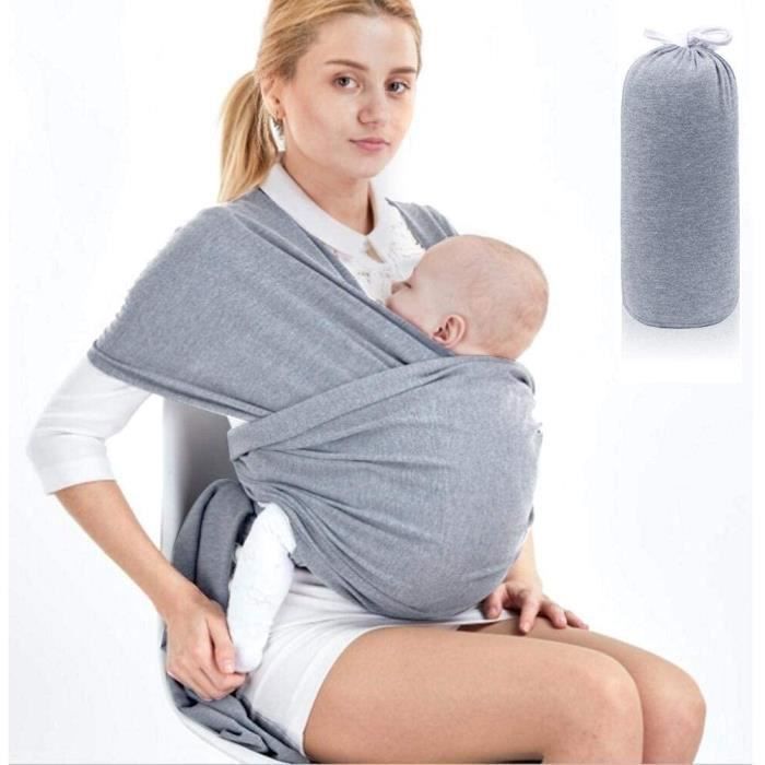 Porte bébé Écharpe de Portage -  - Gris clair - Mixte