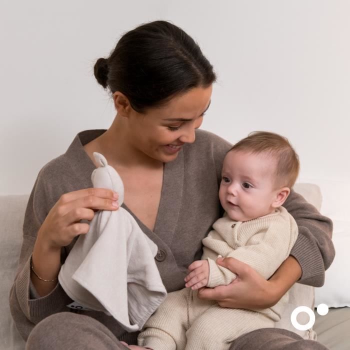 Peluche para bebé doomoo You&Me - Reversible y suave - Incluye 2 cuerpos para que el bebé conserve el aroma de los padres, color beige.