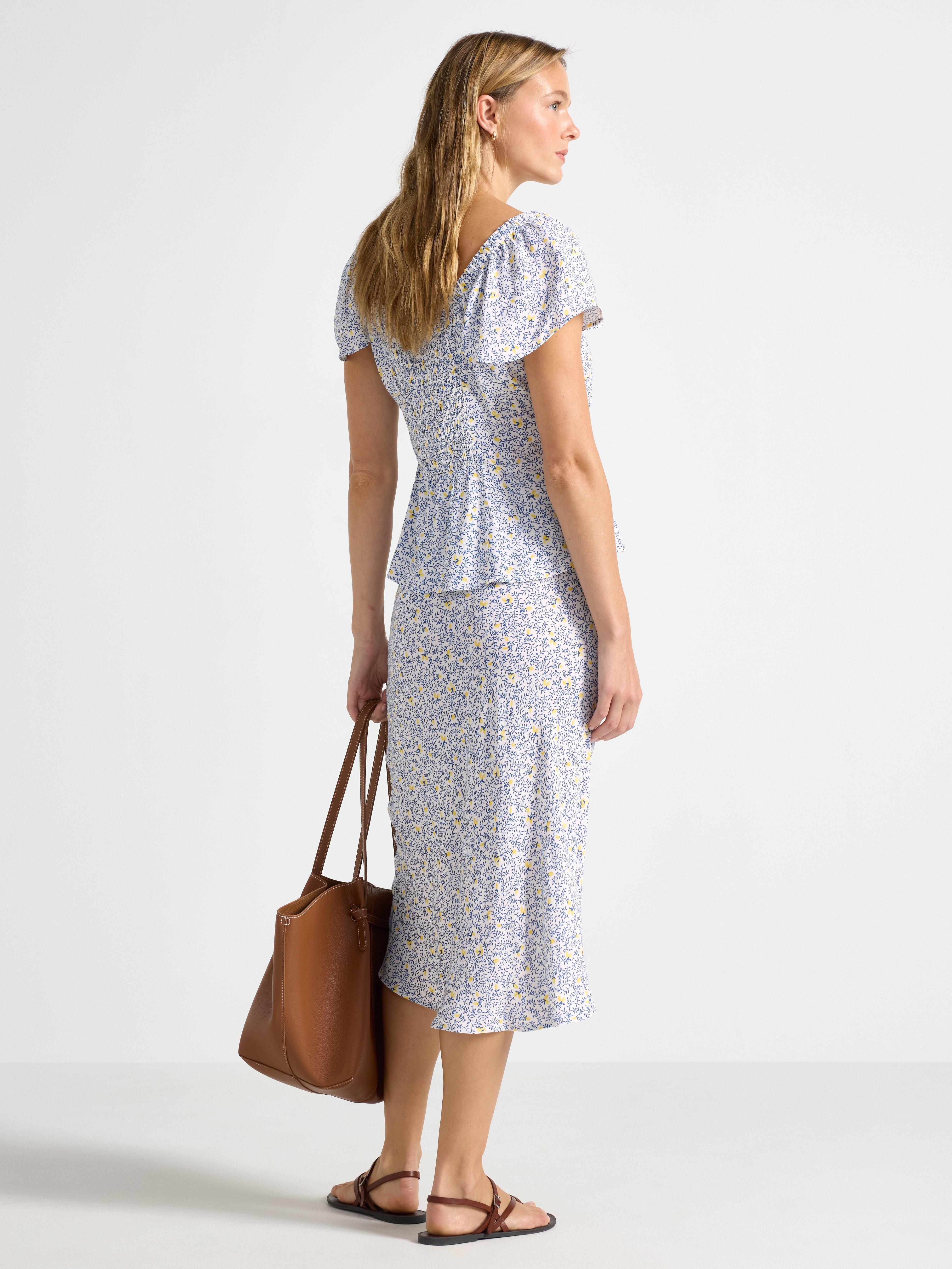 Midi kjol Blanc poussiéreux clair