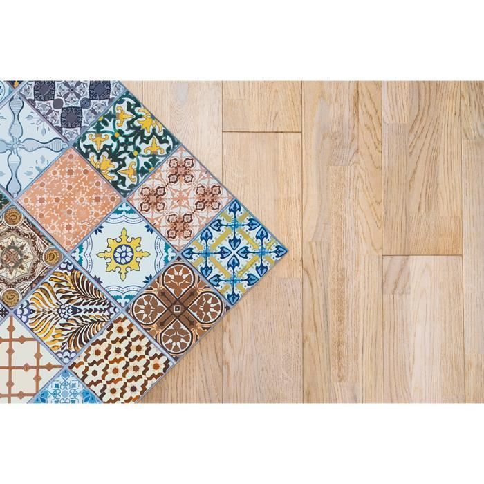 Tapis Vinyle Panorama Carreaux Ciments Nijar Original 40x80 cm - Tapis pour Cuisine, Bureau et Salon en PVC