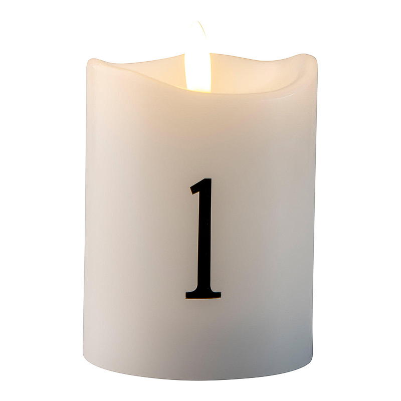 Vie Selected adventkaarsen 4-pack LED met cijfers en afstandsbediening
