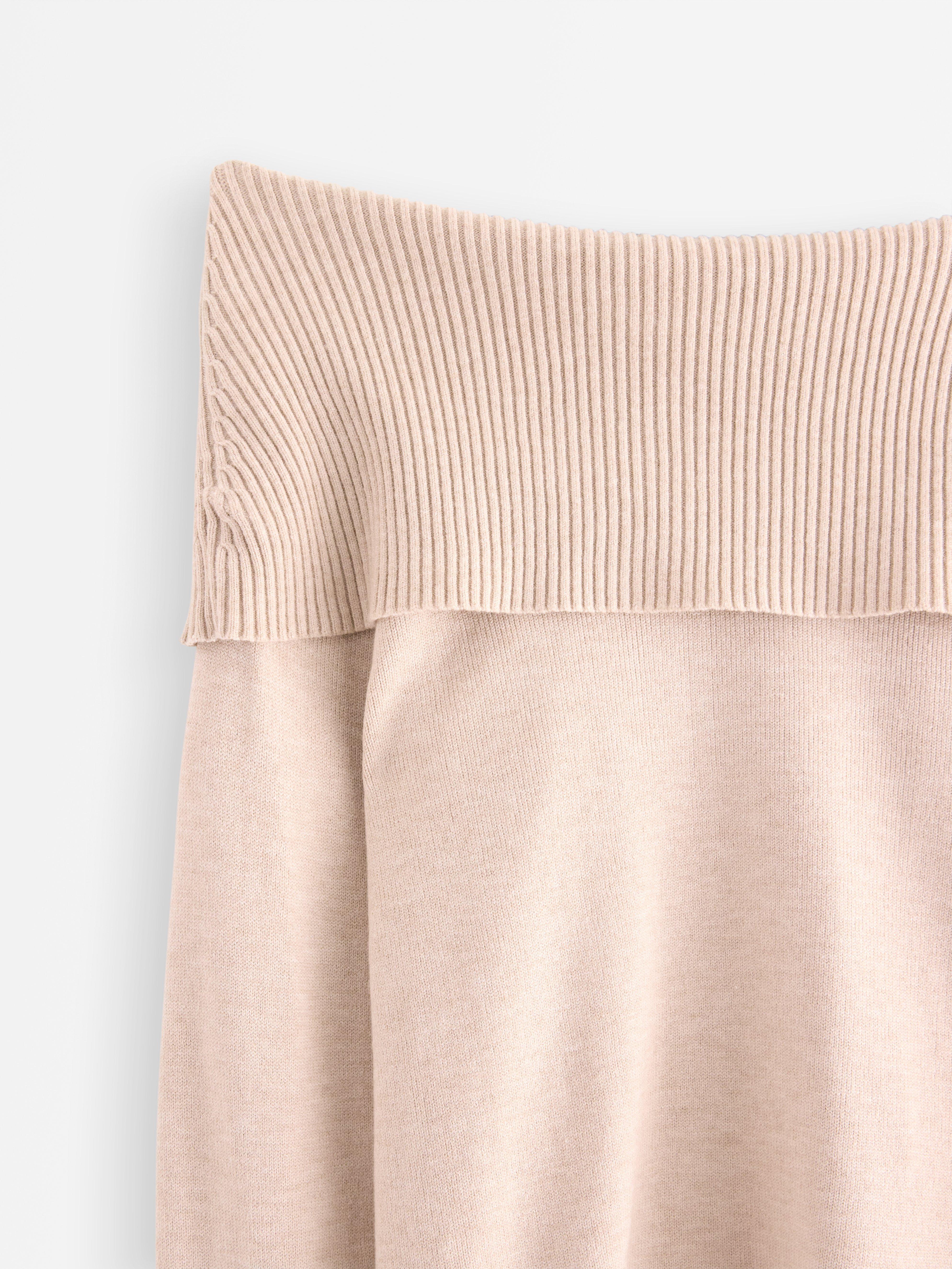 Genser med bare skuldre Beige melert