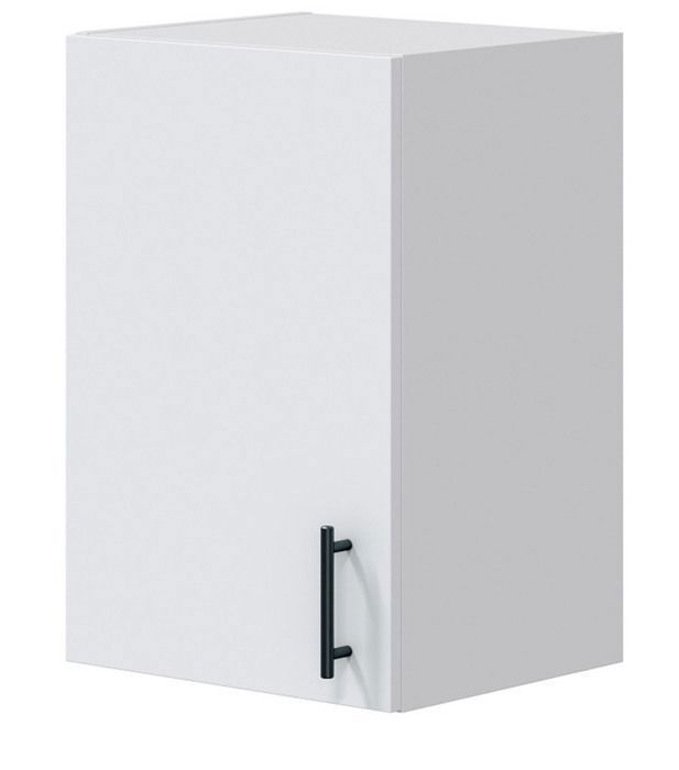 Meuble à suspendre, meuble haut de cuisine mural avec 1 porte coloris blanc brillant - hauteur 59 x longueur 40 x profondeur 34 cm