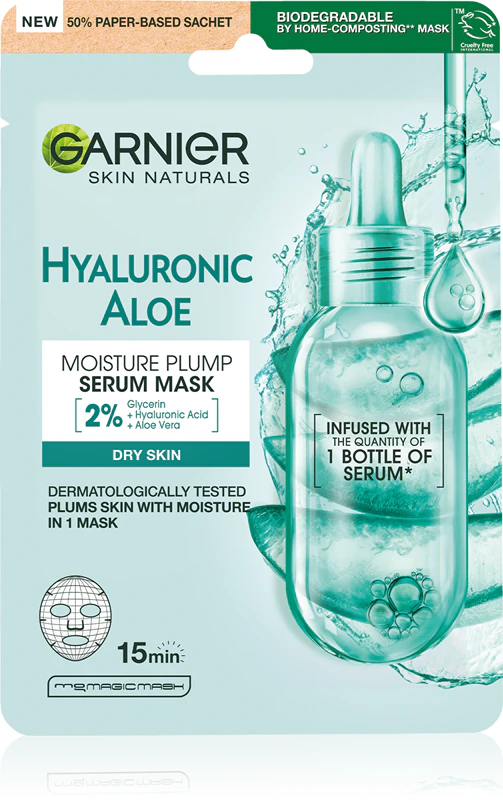 Garnier Hyaluron + Hyaluronic Aloe hydraterend sheetmasker
