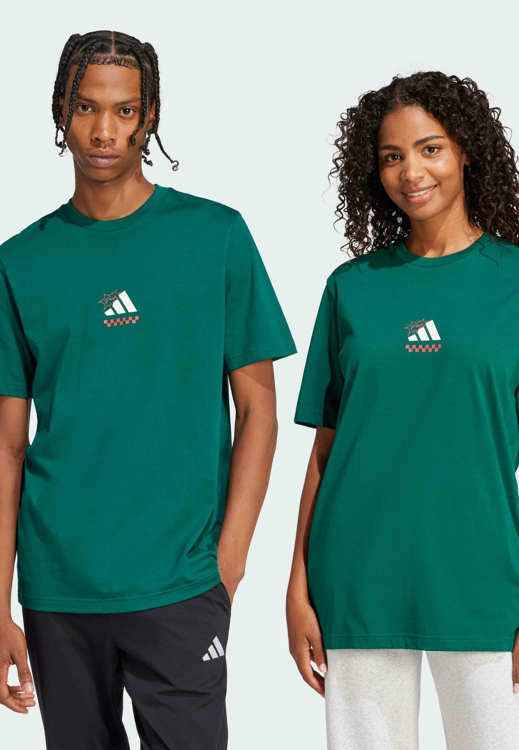 adidas Sportswear LOUNGE PIZZA GRAPHIC - T-shirts med print - black